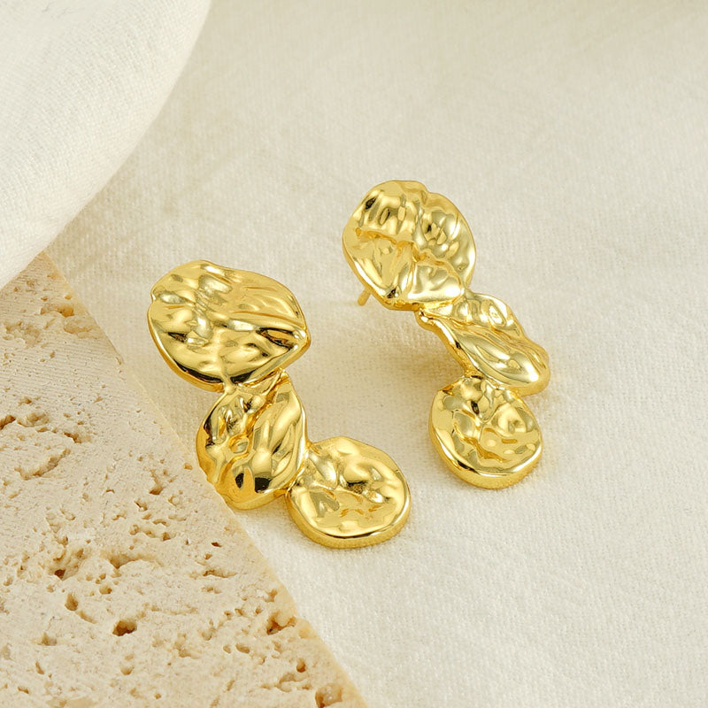 1 Pair Simple Style Commute Solid Color Plating Stainless Steel 18k Gold Plated Ear Studs