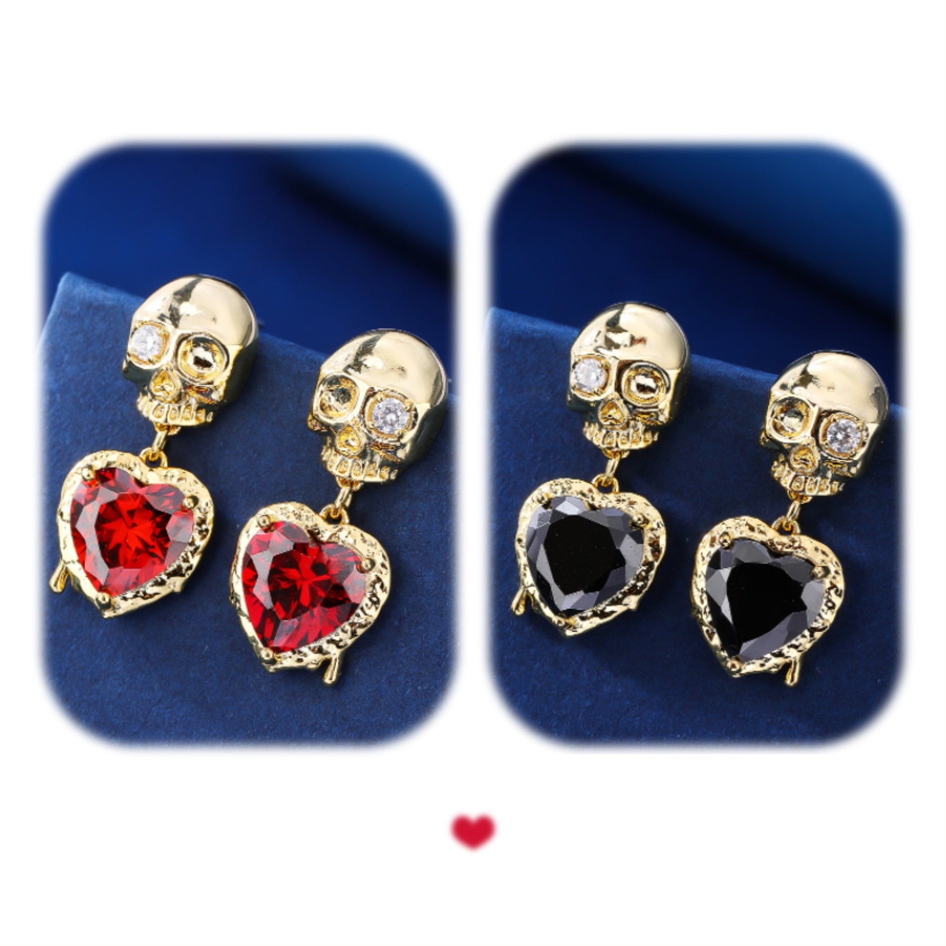 1 Pair Simple Style Skull Plating Inlay Copper Zircon 18k Gold Plated Drop Earrings