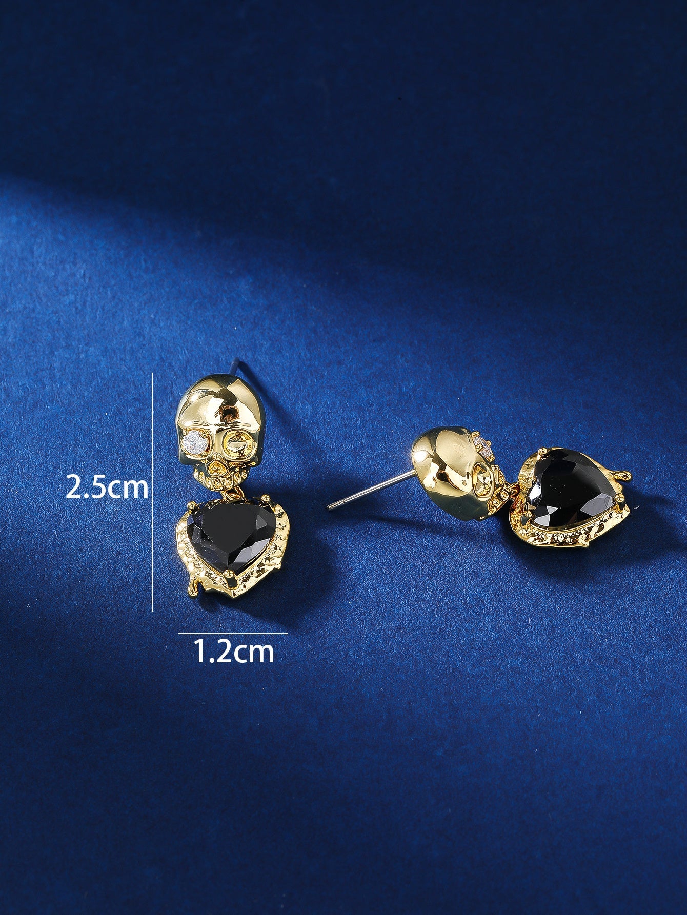 1 Pair Simple Style Skull Plating Inlay Copper Zircon 18k Gold Plated Drop Earrings