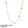 Simple Style Flower Stainless Steel Polishing Plating 18k Gold Plated Bracelets Anklet Necklace