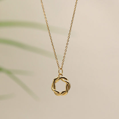 Simple Style Solid Color Sterling Silver Plating Inlay Zircon Gold Plated Necklace