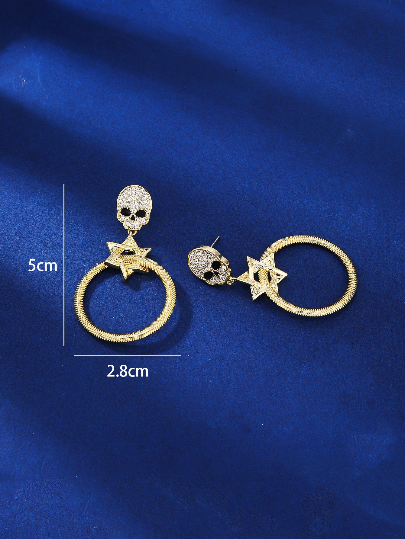 1 Pair Simple Style Skull Plating Inlay Copper Zircon 18k Gold Plated Drop Earrings