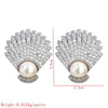 1 Pair Lady Shell Plating Inlay Copper Artificial Pearls Zircon White Gold Plated Ear Studs