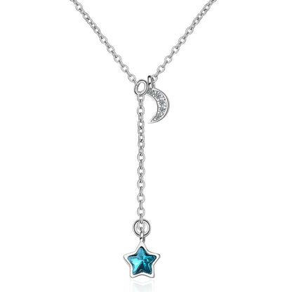 Sweet Star Copper Inlay Zircon Pendant Necklace