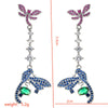 1 Pair Sweet Dragonfly Plating Inlay Copper Zircon White Gold Plated Drop Earrings