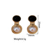 1 Pair Vintage Style Simple Style Round Plating Inlay Alloy Artificial Pearls Gold Plated Drop Earrings