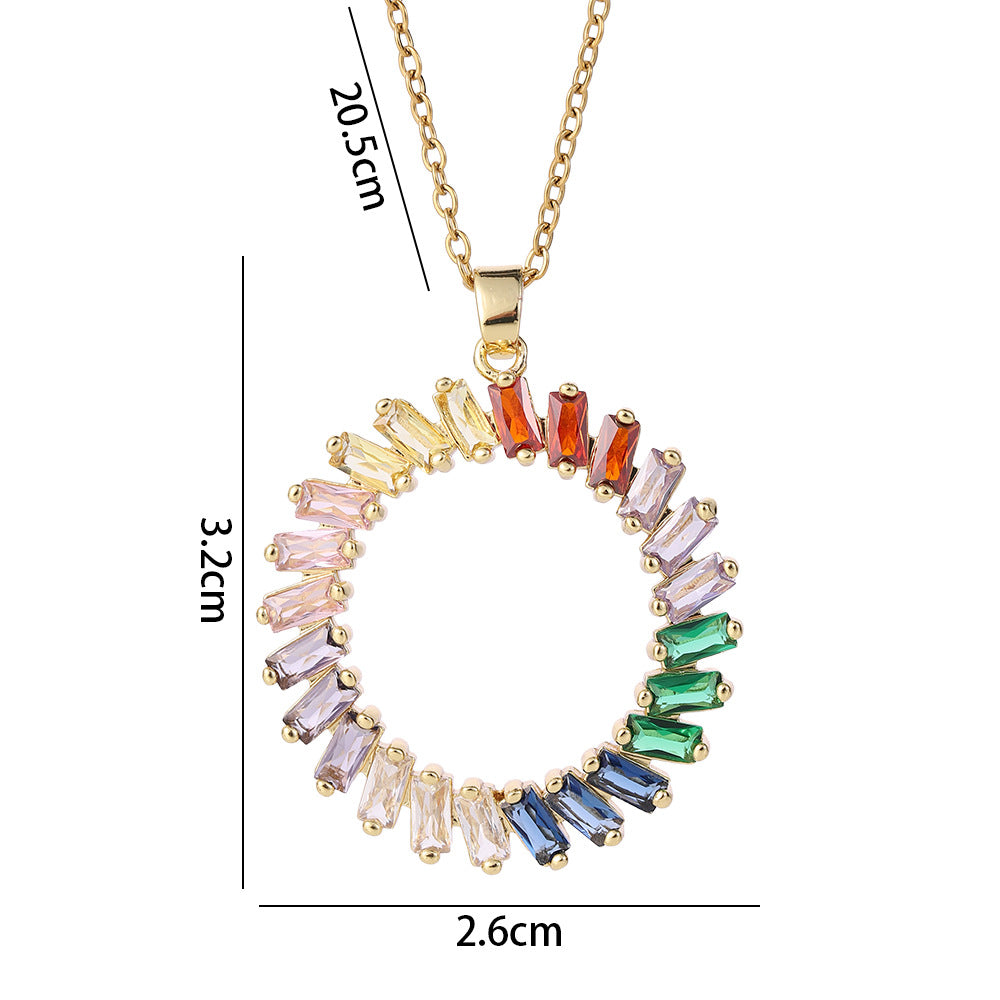 Simple Style Solid Color Copper Inlay Zircon Pendant Necklace