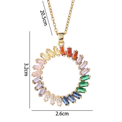 Simple Style Solid Color Copper Inlay Zircon Pendant Necklace