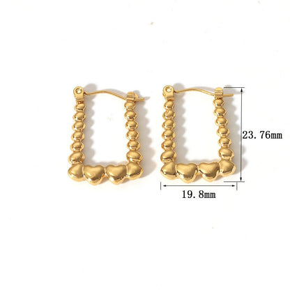 1 Pair Retro Geometric Titanium Steel Gold Plated Earrings