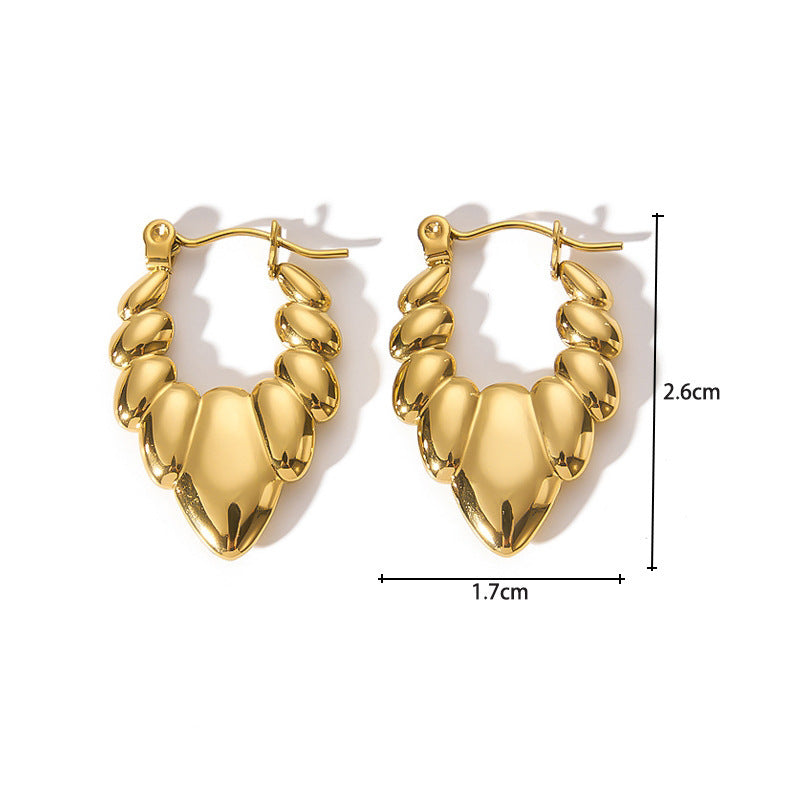 1 Pair Retro Geometric Titanium Steel Gold Plated Earrings