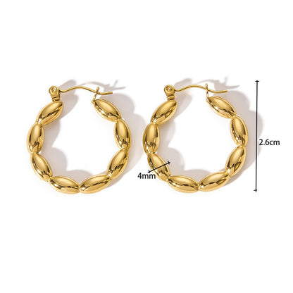 1 Pair Retro Geometric Titanium Steel Gold Plated Earrings