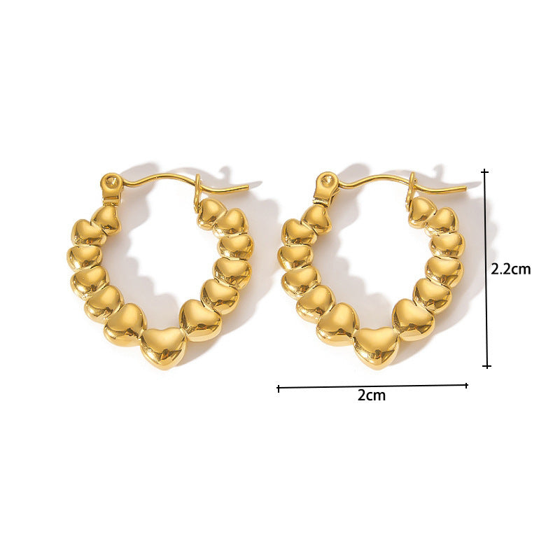 1 Pair Retro Geometric Titanium Steel Gold Plated Earrings