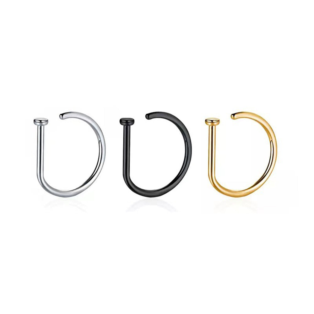 Simple Style Solid Color Stainless Steel 18k Gold Plated Nose Ring In Bulk