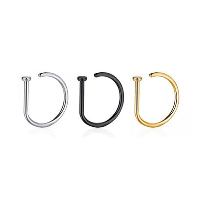 Simple Style Solid Color Stainless Steel 18k Gold Plated Nose Ring In Bulk