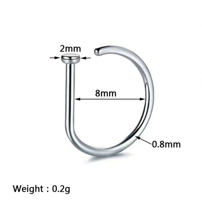 Simple Style Solid Color Stainless Steel 18k Gold Plated Nose Ring In Bulk