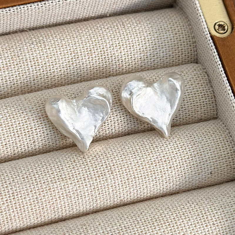 1 Pair Streetwear Heart Shape Alloy Ear Studs