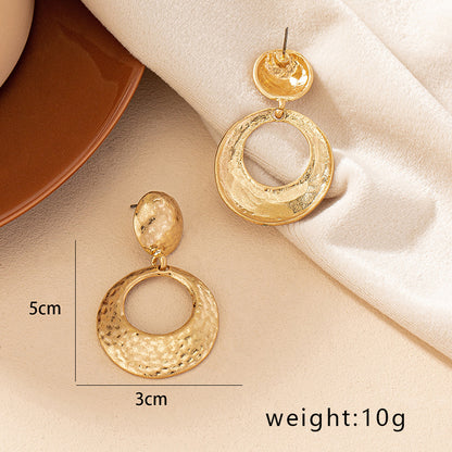 1 Pair Retro Geometric Plating Alloy Gold Plated Drop Earrings