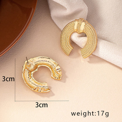 1 Pair Retro Simple Style Geometric Plating Alloy Gold Plated Ear Studs