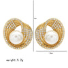 1 Pair Simple Style Classic Style Solid Color Plating Inlay Copper Pearl Zircon 18k Gold Plated White Gold Plated Ear Studs