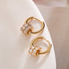 1 Pair Simple Style Commute Round Plating Inlay Copper Zircon 18k Gold Plated Earrings