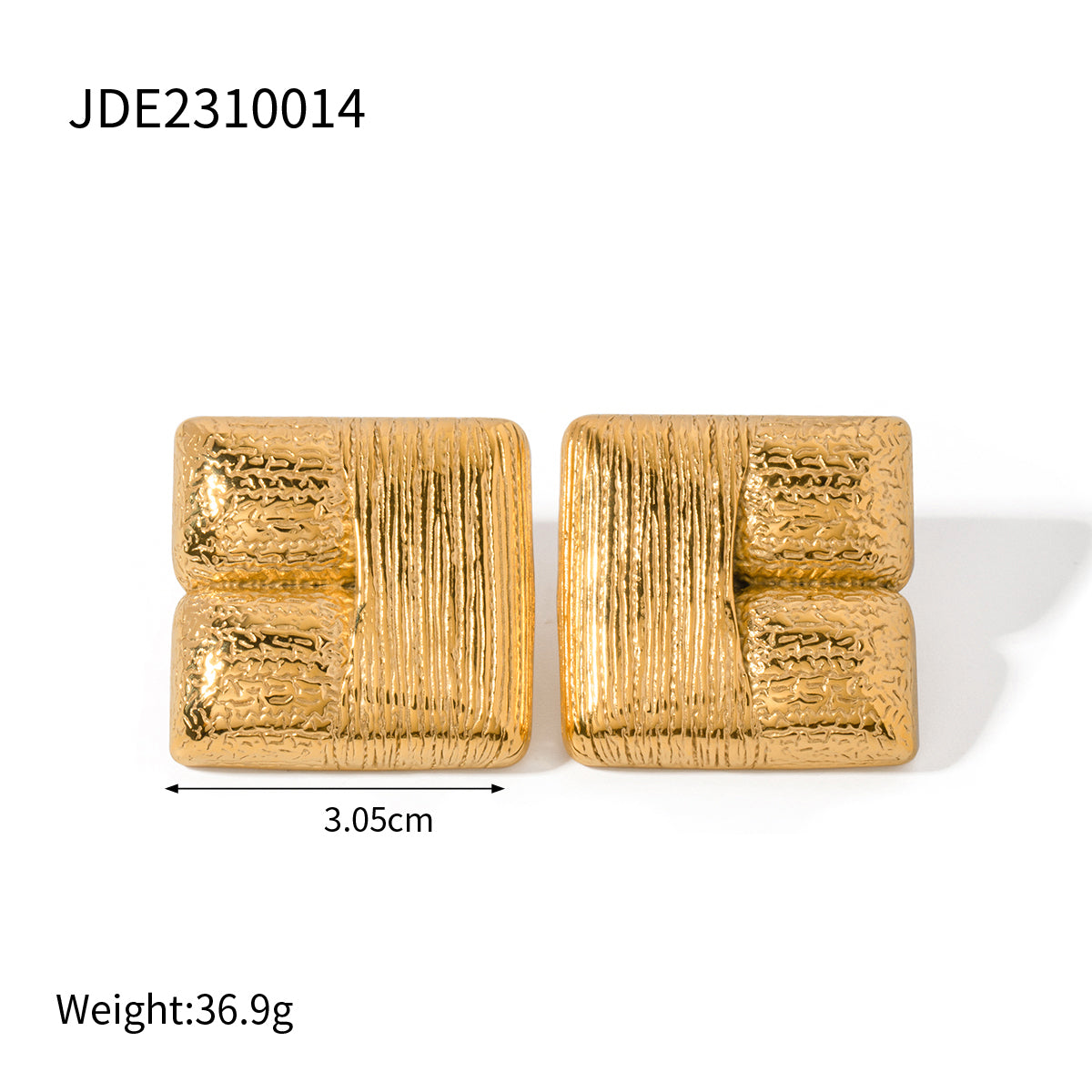 1 Pair Ig Style Elegant Classic Style Square Plating Stainless Steel 18k Gold Plated Ear Studs