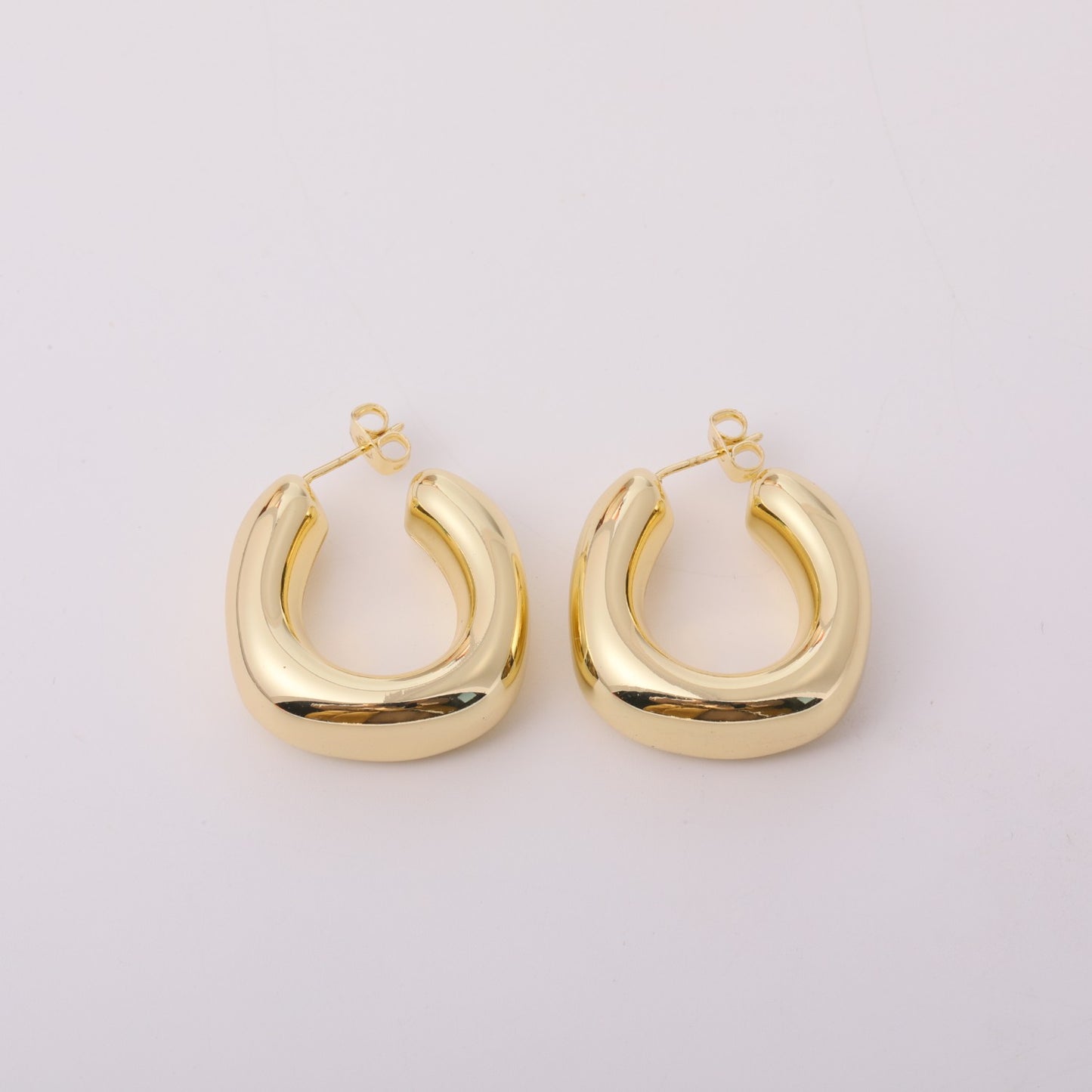 1 Pair Simple Style Round Plating Stainless Steel 18k Gold Plated Earrings