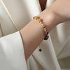 Elegant Fashion Geometric Freshwater Pearl Agate Copper Beaded Plating Bracelets