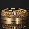 Classic Style Geometric Crown Roman Numeral Stainless Steel Titanium Steel Steel Braid 18K Gold Plated Unisex Bangle