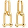 1 Pair Streetwear Solid Color Plating Chain Copper Drop Earrings