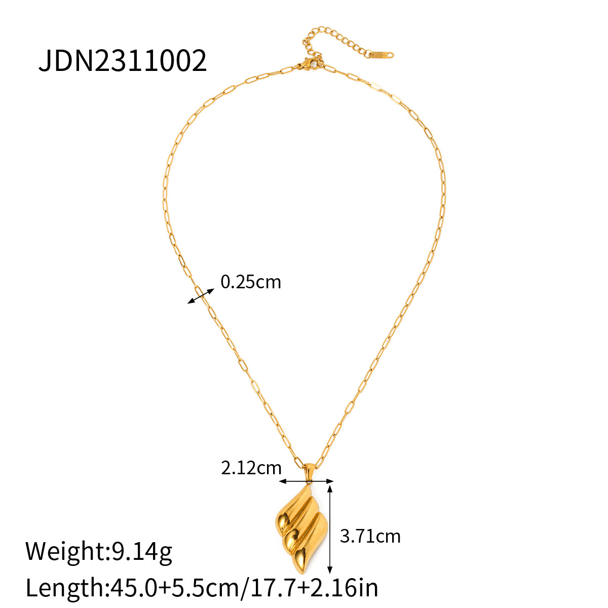 Ig Style Rhombus Stainless Steel Plating 18k Gold Plated Necklace