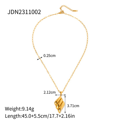 Ig Style Rhombus Stainless Steel Plating 18k Gold Plated Necklace