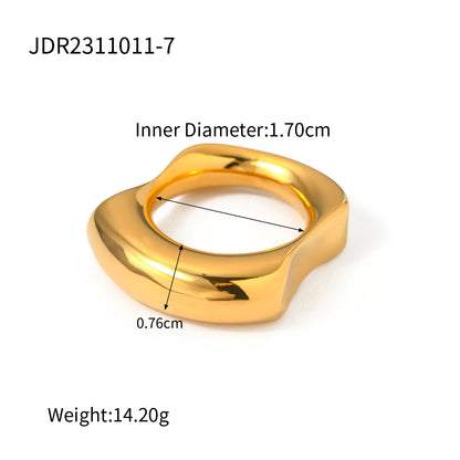 Ig Style Solid Color Stainless Steel Plating 18k Gold Plated Rings