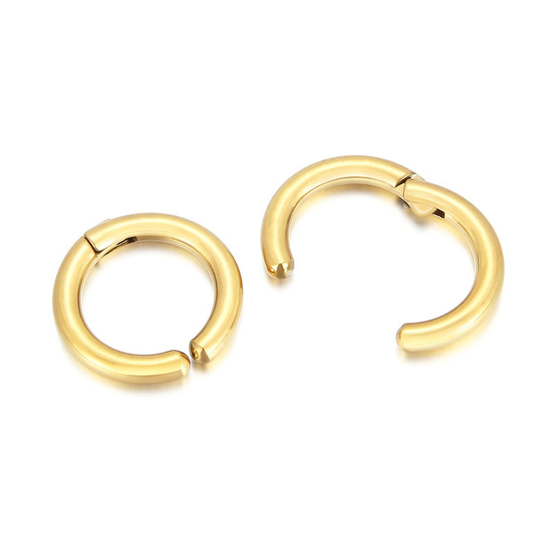 1 Pair Basic Round Plating Stainless Steel Earrings