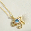 Vintage Style Simple Style Devil's Eye Copper Plating Inlay Zircon 14k Gold Plated Pendant Necklace