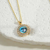 Vintage Style Simple Style Devil's Eye Copper Plating Inlay Zircon 14k Gold Plated Pendant Necklace