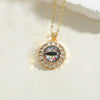 Vintage Style Simple Style Devil's Eye Copper Plating Inlay Zircon 14k Gold Plated Pendant Necklace