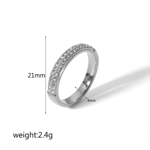 Simple Style Classic Style Solid Color Stainless Steel Plating Inlay Zircon 18k Gold Plated Rings