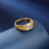 Shiny Solid Color Copper Plating Inlay Zircon 18k Gold Plated Rings