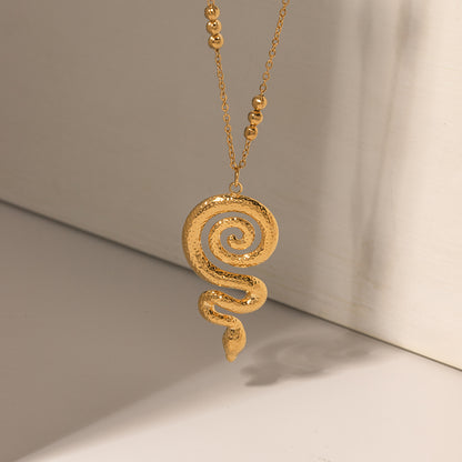 Simple Style Commute Snake Stainless Steel Plating 18k Gold Plated Pendant Necklace