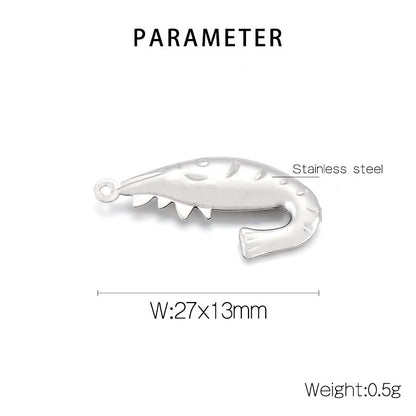 Cute Shrimp Stainless Steel Plating Jewelry Accessories