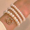 Simple Style Commute Heart Shape Artificial Pearl Alloy Beaded Inlay Zircon Women's Bracelets