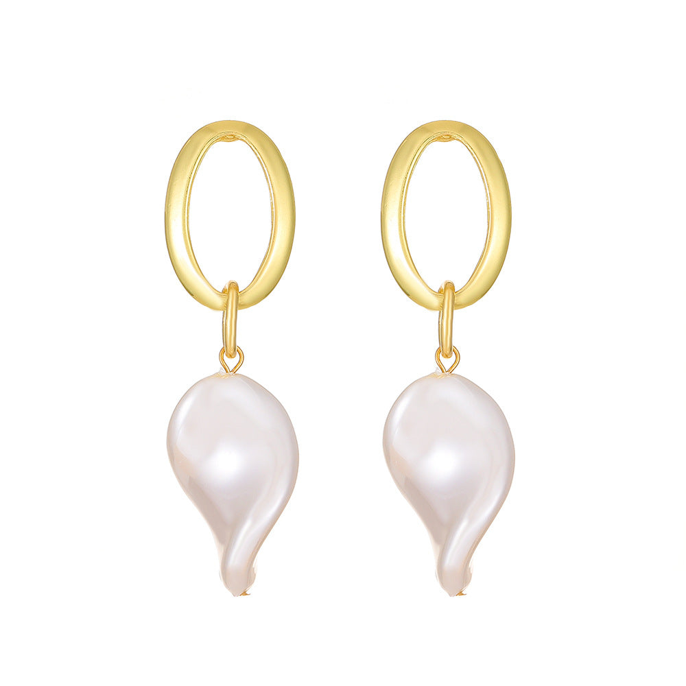 1 Pair Simple Style Classic Style Flower Alloy Drop Earrings