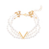 Simple Style Commute Heart Shape Artificial Pearl Alloy Beaded Inlay Zircon Women's Bracelets