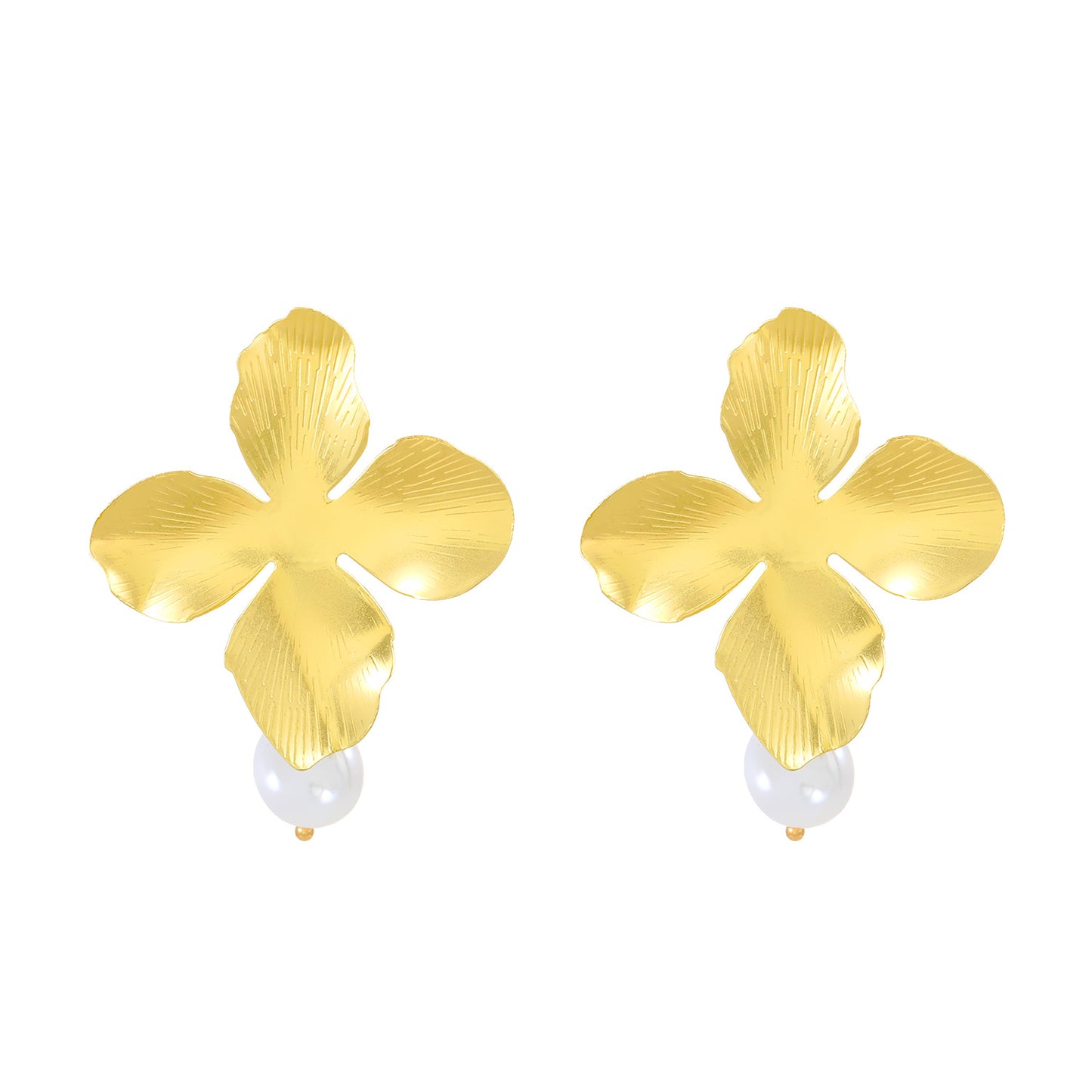 1 Pair Simple Style Classic Style Flower Alloy Drop Earrings