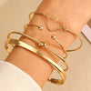 Simple Style Commute Heart Shape Alloy Inlay Zircon Women's Bangle