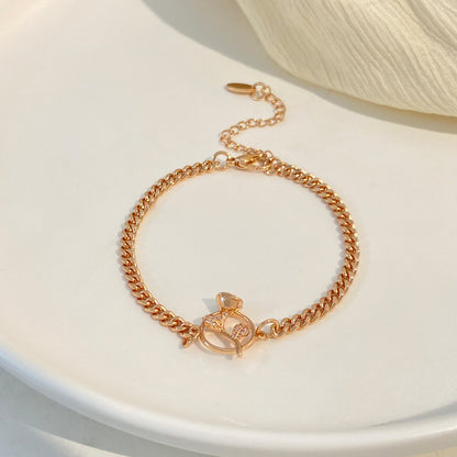 Simple Style Commute Heart Shape Gold Plated Alloy Wholesale Bracelets