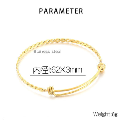 Simple Style Round Stainless Steel Plating Bangle