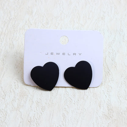 1 Pair Simple Style Heart Shape Spray Paint Arylic Ear Studs