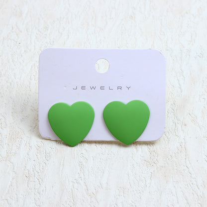 1 Pair Simple Style Heart Shape Spray Paint Arylic Ear Studs