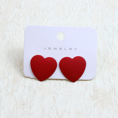 1 Pair Simple Style Heart Shape Spray Paint Arylic Ear Studs